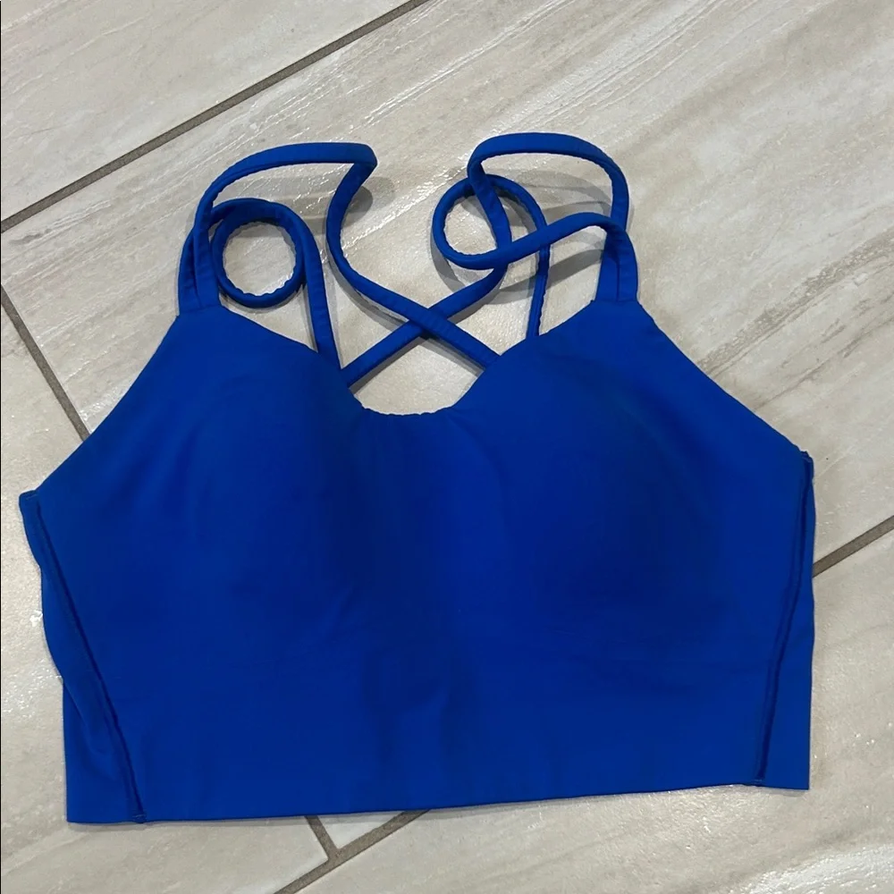 Lululemon Like A Cloud Longline Bra Blazer Blue Tone - Picture 2 of 5